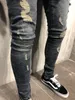 Mode Heren Jeans Straight Slim Fit Biker Jeans Broek Verontruste Skinny Ripped Destroyed Denim Jeans Gewassen Hiphop Broek