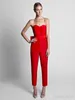Setwell Designer Krikor Jabotian Red Pampsuits Вечерние платья с съемной юбкой Милая выпускные платья в штаны для женщин