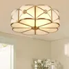 Moderne LED-Deckenleuchten Foyer Kupfer Lamparas de Techo Vintage E27 Lampe Decke für Wohnzimmer Schlafzimmer Hauptbeleuchtung