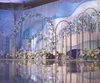 120cm / 180cm lång / 5pcs / set) Partihandel Grand Portable Hotel Party Event Stage Dekoration Trä guld Painetd Acrylic Lotus Wedding Backdrop