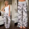 35 stilar Yoga Fitness Wide Leg Pant Kvinnor Jul Leopard Sportbyxor Harembyxor Palazzo Capris Lady Trousers Lösa långa byxor M470