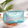 Maquiagem rabo de peixe pacote Mulheres colorido Cosmetic Bag Zipper Marca Up Handbag Organizer armazenamento caso malotes de Higiene Pessoal Wash Box