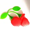 Mooie fruit aardbei vorm thee infuser food grade siliconen theezeef voor het verliezen van blad in theepot JXW116
