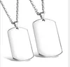 Rectangular Military Brand Titanium Steel Necklace Hanging Square Brand Smooth Student Necklace