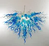 Lámpara de araña de cristal soplado a mano, lámparas para el hogar de Color azul y claro, bombillas LED colgantes, lámpara de cristal de Murano, lámpara de estilo italiano