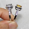 Marca 925 jóias corte Sterling Silver casamento da noiva anel de dedo Moda Almofada 3CT 5a zircão CZ anéis de pedra para as Mulheres TAMANHO 5-10