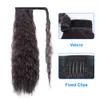 Natural Black Brown Body Wave Индийский 10 до 22-дюймовые 140g Плетение Волнистые Curly Расширение Wrap кулиской хвостик Virgin Remy волос