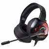 K6 Headfton Casques de jeux de jeu 3.5mm câblé sur le bruit de l'oreille Annulation électronique E-Sport avec microphone LED Casque de joueur de lumière