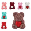 40 cm Teddy Bear Çiçek Düğün Dekorasyon Köpük Ayı Ile Aşk Kalp Gül El Sanatları Sevgililer Günü Hediye Kızlar Için