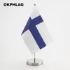 Zweden tafel vlag met zilver vlaggenpole basis country bureau banners 14 * 21cm voor vergadering