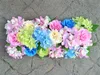 Nuovo arrivo Arco di nozze Fila di fiori Artificiale Rosa Ortensia Stili Sfondo Centrotavola Strada citata File di fiori per la decorazione del partito
