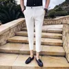 2020 Business Casual Kleid Hosen Männer Knöchellänge Solide Farbe Slim Anzug Pfannen Marke Formale Streetwear Hose Pantalon Homme
