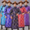 Mongolisches Kostüm für Männer, asiatische traditionelle ethnische Kleidung, Festivalkleid, Bühnenkleidung, Stehkragen, Wiesenlebensrobe