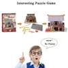 Carton 3D Puzzle Jouet DIY Longmen Inn Modèle Construction Creative Assemblage Jouet pour Enfants Éducation Cadeau Home Office Decor