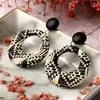 Handgemaakte Geometrische Rotan Weave Kroonluchter Oorbellen voor Vrouwen Houten Stro Ronde Vierkante Drop Dangle Earring Party Gifts