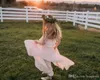 Yeni Bohemian Nane Çiçek Kız Elbise Spagetti Şifon Pleats Basamaklı Ruffles Plaj Boho Düğün Kızlar için Giymek PAGOWNS