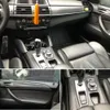 BMW X5 E70 X6 E71 2007-14インテリアセントラルコントロールパネルドアハンドル5Dカーボンファイバーステッカーデカールカースタイリングアクセサリー2817