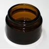 Barattolo per crema in vetro ambrato marrone Coperchio nero 20 30 50 g Barattolo cosmetico Confezione Campione Crema per gli occhi