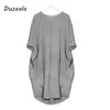 2018 Gorąca Sprzedaż Jesień Zima Kobiet Moda Kieszonkowa Luźna Sukienka Panie Solidna Neck Neck Casual Długie Tops Dress Plus Size Vestido