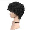 Cabelo curto Afro Kinky encaracolado peruca de alta densidade de alta densidade Perucas sintéticas para mulheres misturadas Cosplay Cosplay Cosplay Penteados Africanos