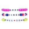 3pcs / set El nuevo arroz arco iris pulsera con cuentas pulseras de la amistad tejida de la carta de joyas de lujo de las mujeres de las pulseras regalos