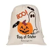 Sac à bonbons d'halloween, sac cadeau pour friandises ou astuces, sacs en toile imprimés de citrouille, sac à cordon pour fête de noël et Festival