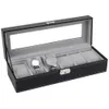 6/10/12 Grids PU Leather Watch Box Rings Storage Case Organizer Jewelry Display Watch Casket for Dropshipping Saat Kutusu