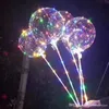 Ledde bobo ballong med 31.5 tums pinne 3m sträng ballong LED ljus jul Halloween födelsedag ballonger fest dekor Bobo ballonger BH1346 TQQ