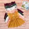 Lato Nowy Baby Girl Linen Koronki Księżniczka Sukienka Niemowlęta Bow Button Bez Rękawów Dresses Line Toddler Boutique Baby Odzież M1914