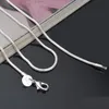 Billig großhandel 925 sterling silber 2mm glatte schlange seil ketten halsketten für frauen männer modeschmuck in der bulk größe 16-24 cm