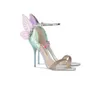 Patent High Ladies 2024 Leather Heel Sandals Buckle Rose Solid Butterfly Ornament Sophia Webster Peep-Toes Purple/Blue 34-42 01 882E5