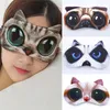 3d sono olho máscara eyeshade tampa bonito gato cachorro máscara natural máscaras olhos olhos remendo mulheres homens macio portátil blindfold ofkepatch