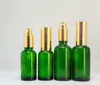 Быстрая доставка зеленое стекло многоразового использования духи спрей бутылки 30 мл пустые косметические контейнеры 30 мл с тонкой распылитель тумана для продажи