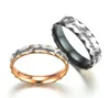 Romantisk Titanium Steel Couple Finger Ring Carving Brev Jag kommer alltid att vänta på dig Lover Lous Wedding Rings