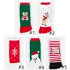 Natal meias toe Crianças engraçadas dos desenhos animados 3D Printed Cinco dedos meias de boneco de neve de Santa crianças quentes Mid-bezerro Stocking Long 5 cores