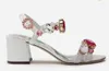 2022 marque strass sandales femmes diamant fleur talons hauts chaussure de mariage diamant chaussures de fête talon épais gladiateur sandale dame