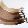 3 kolory Opcja 16 „18” 20 ”22" 24 "indyjska skóra włosów wątek Remy dwustronna taśma w Human Hair Extensons 80pcs 200gr Lot