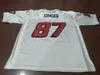 희귀 커스텀 블루 화이트 #87 Ben Coates Game Worn Retro Jersey 1990 팀 대학 저지 S-4XL 또는 사용자 정의 이름 또는 번호 저지