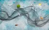 Современная минималистская абстрактная художественная концепция линия чернила пейзажная живопись летающая птичка росписи фона стены