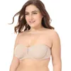 Kvinnors Multiway Smooth Underwire Convertible Straps Non Padded Plus Size Strapless Bra