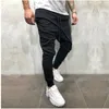 Coole mannen asymmetrische gelaagde joggerbroek hiphop streetwear joggerbroek slim fit casual trekkoord dichte onderkant lange broek groot 209M