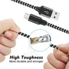 3 stopy 6 stóp kabel USB Kable C Kable 2A Nylonowa warkocz Szybka ładowarka do iPhone'a Samsung Huawei Xiaomi Telefon komórkowy Izeso