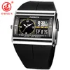 Ohsen Marka LCD Digital Dual Core Watch Wodoodporna Outdoor Sport Zegarki Alarm Chronograph Backlight Black Guma Men Wristwatch LY191213