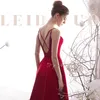 Vestidos de novia modestos de línea a cortos hasta el té Vintage rojos con correas para mujer vestidos de novia informales sencillos para jardín hechos a medida