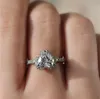 Anillo de plata 925 auténtica para mujer, joyería de lujo, corazón romántico, 2 quilates, CZ, sona, diamante, compromiso, anillo de boda, tamaño de regalo 5-10