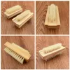 Natural Boar Brestle Brush Wood Nail Brush Foot Clean Brush Body Massage Scrubber Make Up Tools RRA18599970264