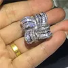 Vecalon Grote Luxe Bloem Ring 925 sterling zilver T-vorm Diamond Engagement Wedding band ringen voor vrouwen Vinger Jewelry3644057