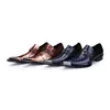 Rock Men Shoes Ponited Toe Zapatos de cuero para hombre Zapatos de vestir de negocios para hombre Fiesta y boda zapatos de hombre, ¡Tallas grandes EU38-46!