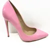 Venda imperdível- Novos sapatos de salto alto pontudos de couro envernizado rosa 12 cm 10 cm 8 cm salto fino sexy sapatos de estilete bombas botas, sapatos femininos