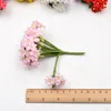 12st/parti Silk Mini Pearl Daisy Artificial Flowers Bouquet For Wedding Home Decorative DIY Craft Fake Flower Scrapbooking Wreath